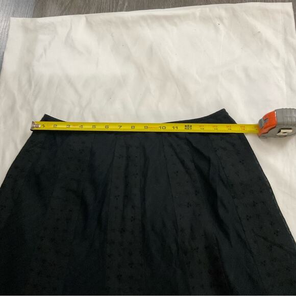 Nine West Black Embroidered Panel A-Line Skirt 10 Feminine Casual Boho Cottage - Picture 5 of 8